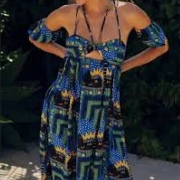 NWT Anthropologie Joao Incerti Strappy Bandeau Maxi Dress MP Petite M - Picture 1 of 9